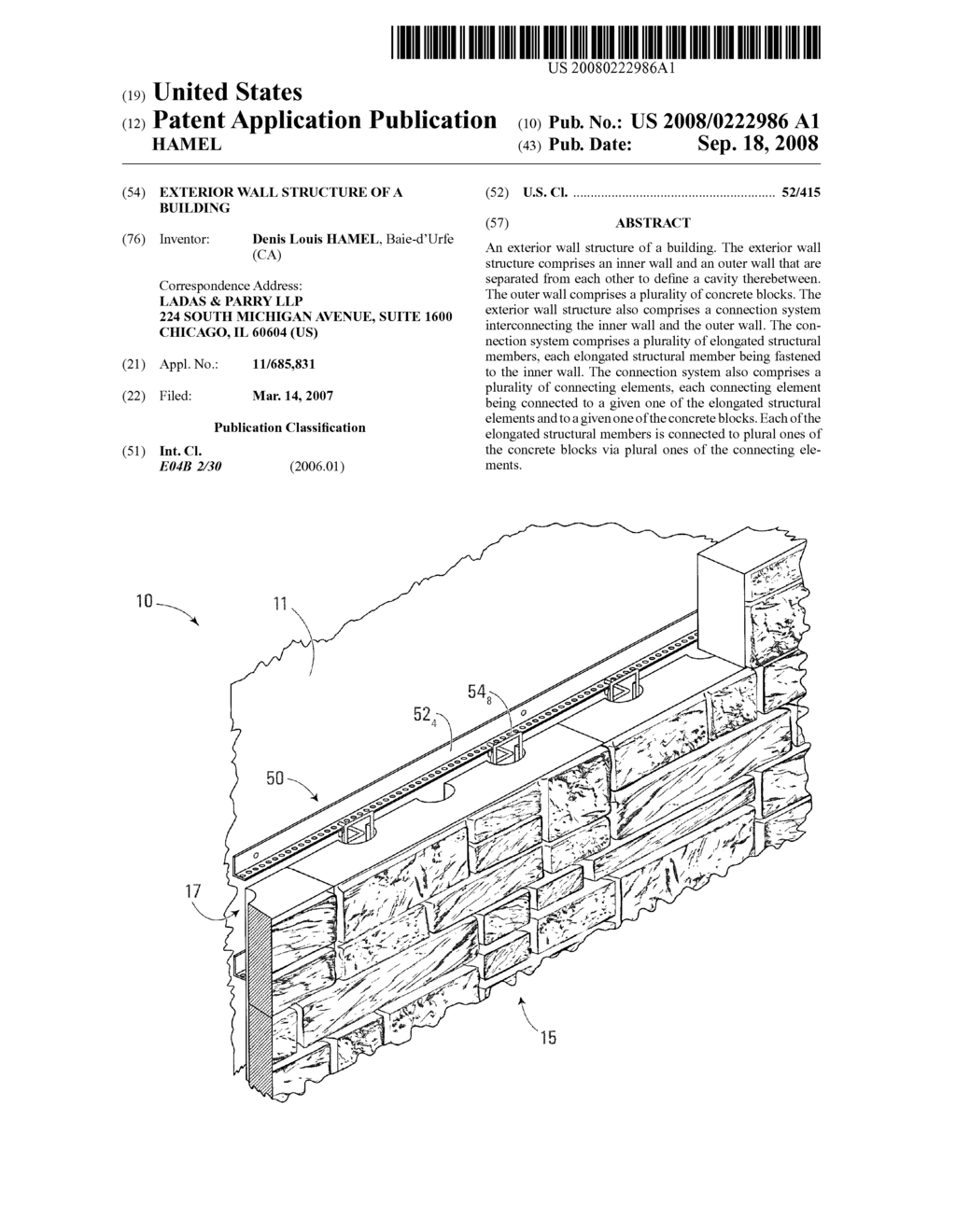 EXTERIOR WALL STRUCTURE OF A BUILDING - diagram, schematic, and image 01