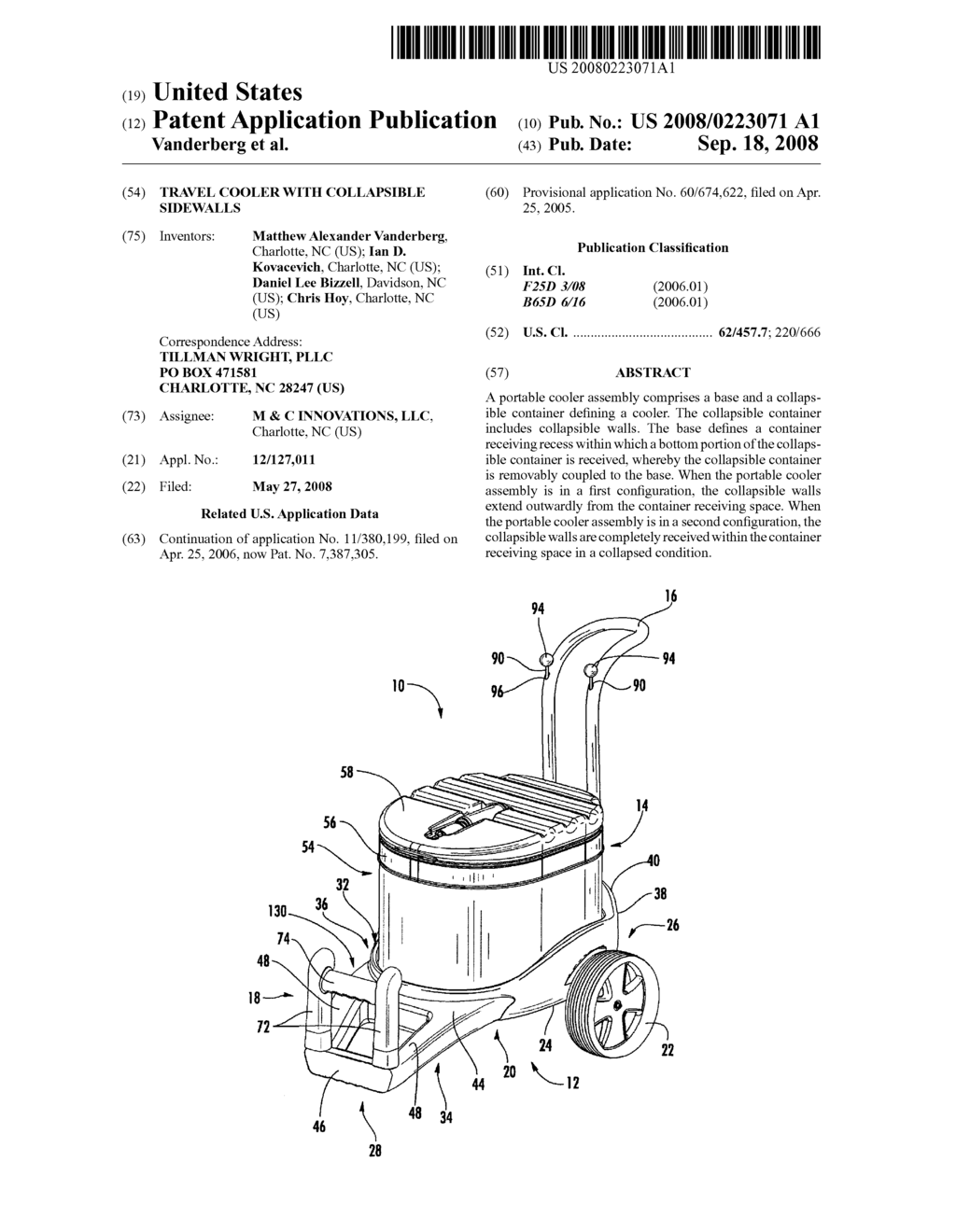 TRAVEL COOLER WITH COLLAPSIBLE SIDEWALLS - diagram, schematic, and image 01