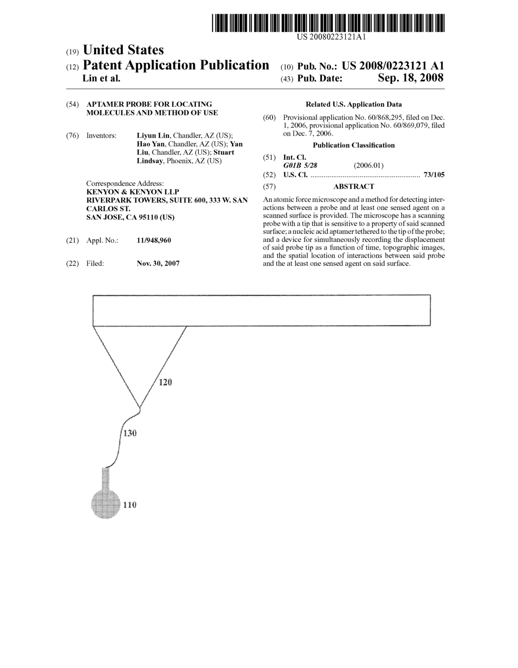 APTAMER PROBE FOR LOCATING MOLECULES AND METHOD OF USE - diagram, schematic, and image 01