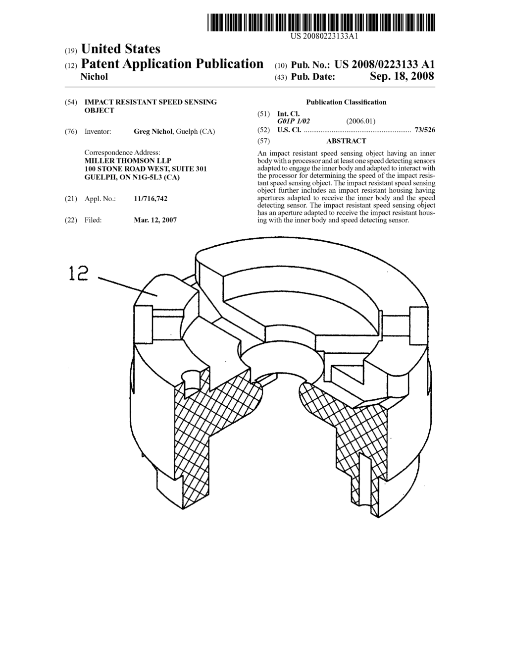 Impact resistant speed sensing object - diagram, schematic, and image 01