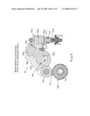 Engine brake having an articulated rocker arm and a rocker shaft mounted housing diagram and image