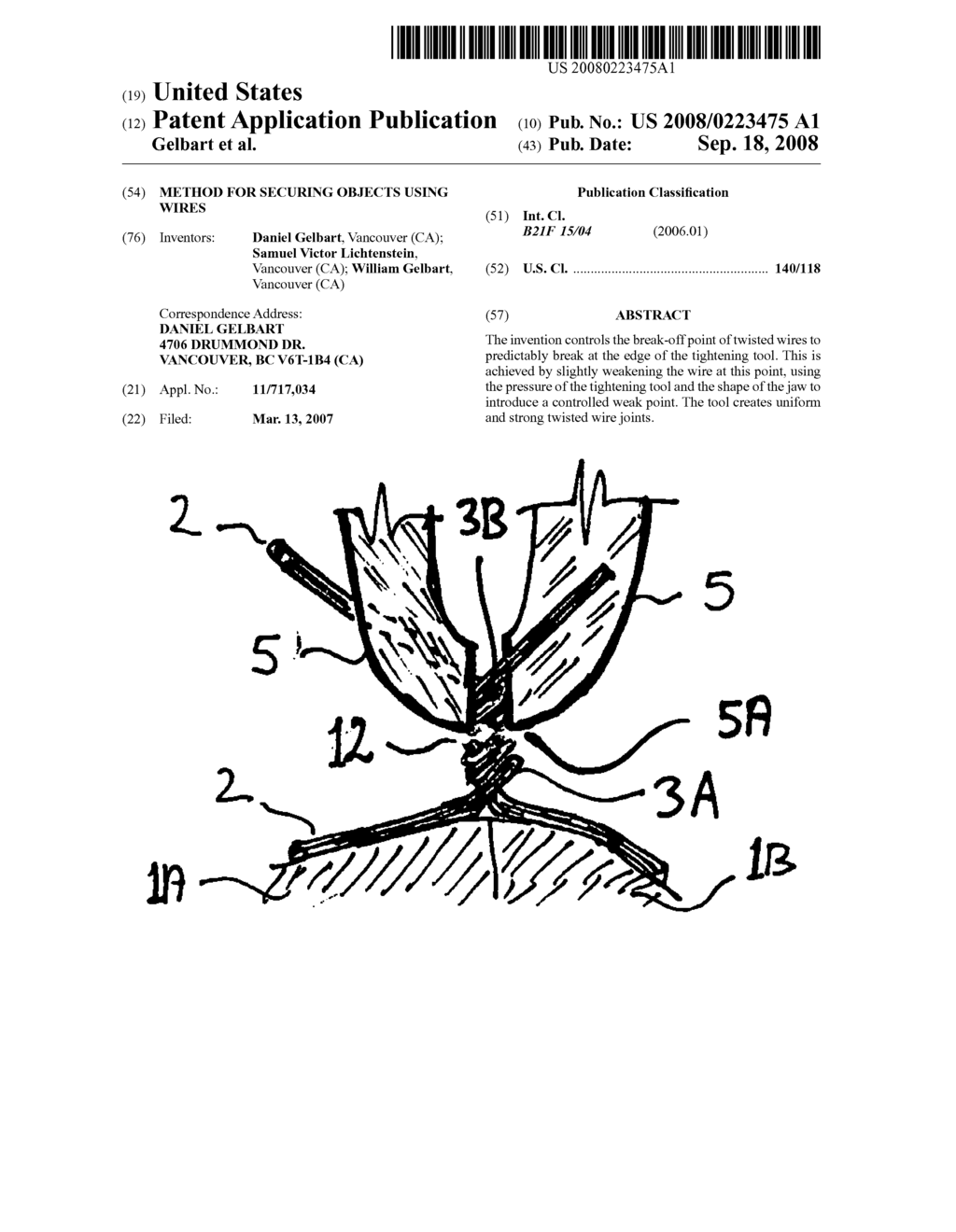 Method for securing objects using wires - diagram, schematic, and image 01