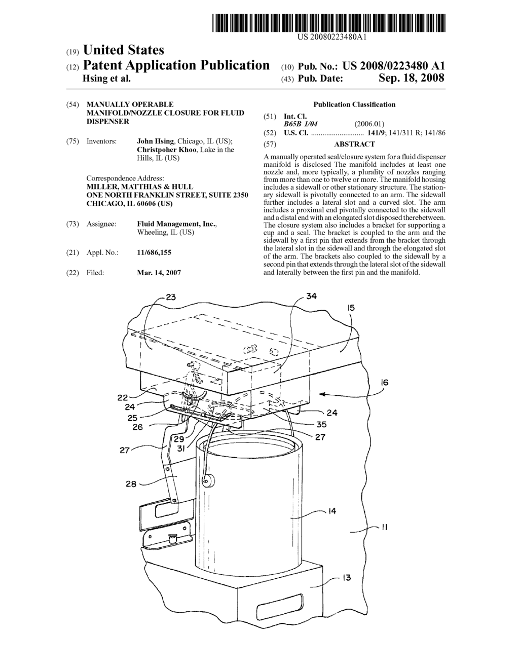 Manually Operable Manifold/Nozzle Closure for Fluid Dispenser - diagram, schematic, and image 01