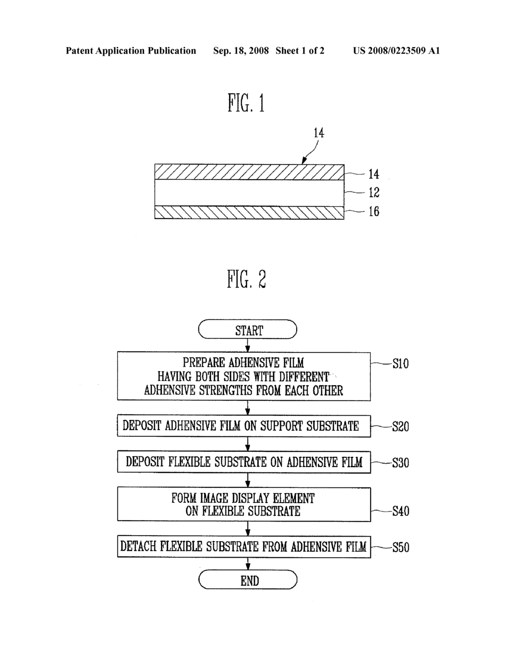 ADHESIVE FILM AND METHOD OF FABRICATING FLEXIBLE DISPLAY USING THE SAME - diagram, schematic, and image 02