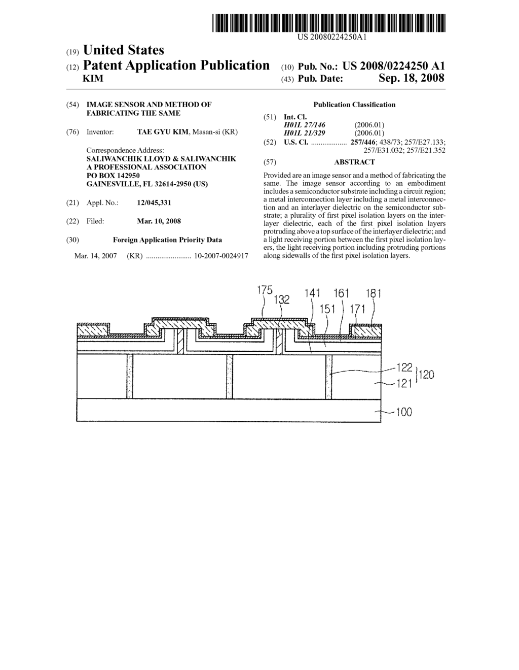 Image Sensor and Method of Fabricating The Same - diagram, schematic, and image 01