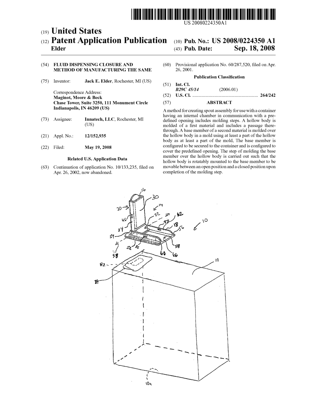 Fluid dispensing closure and method of manufacturing the same - diagram, schematic, and image 01