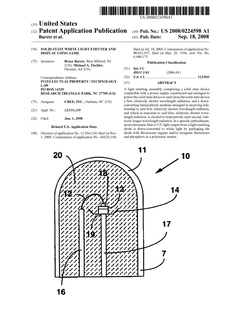 SOLID STATE WHITE LIGHT EMITTER AND DISPLAY USING SAME - diagram, schematic, and image 01