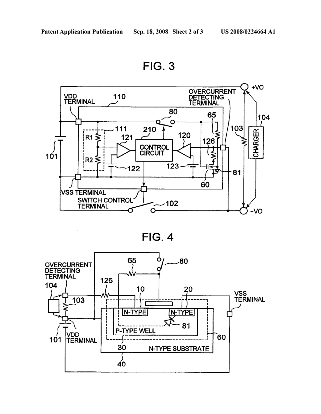 Charging and discharging control circuit and charging type power supply device - diagram, schematic, and image 03