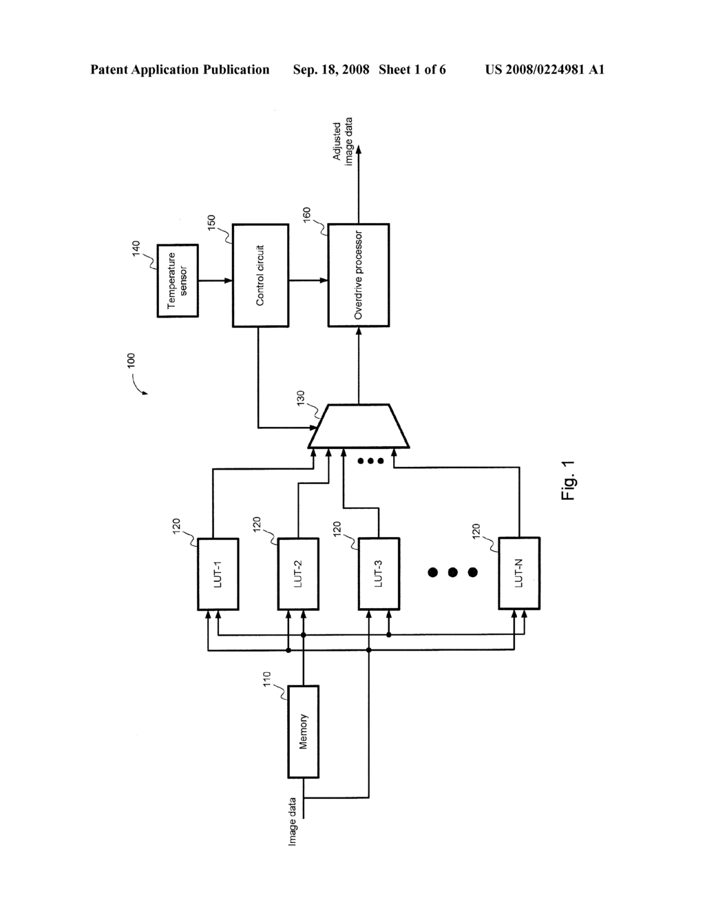 Temperature-dependent overdrive circuit for LCD panel and method of implementing the same - diagram, schematic, and image 02