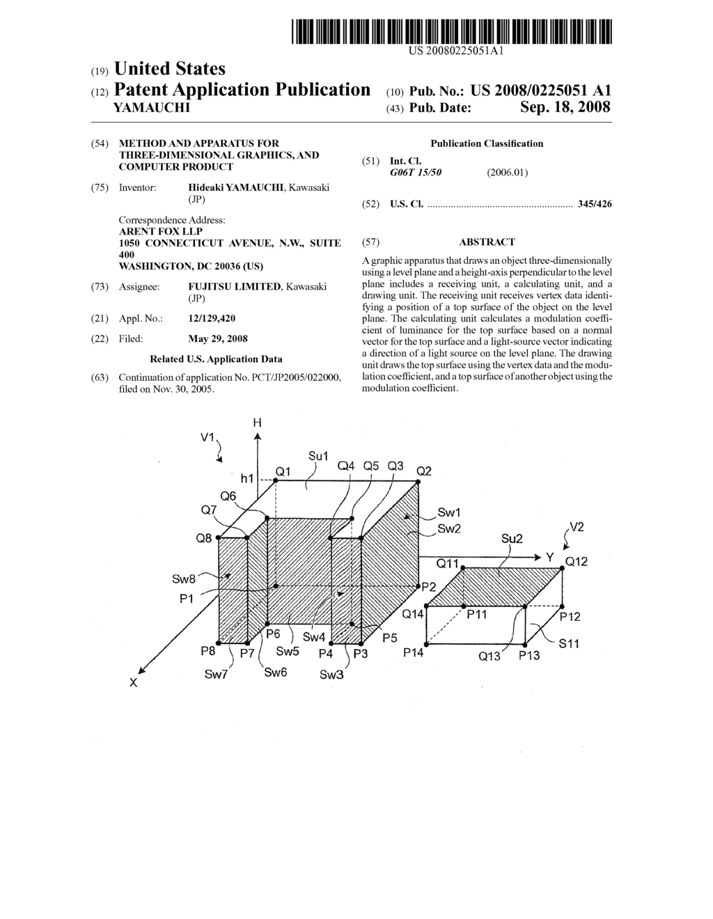 METHOD AND APPARATUS FOR THREE-DIMENSIONAL GRAPHICS, AND COMPUTER PRODUCT - diagram, schematic, and image 01