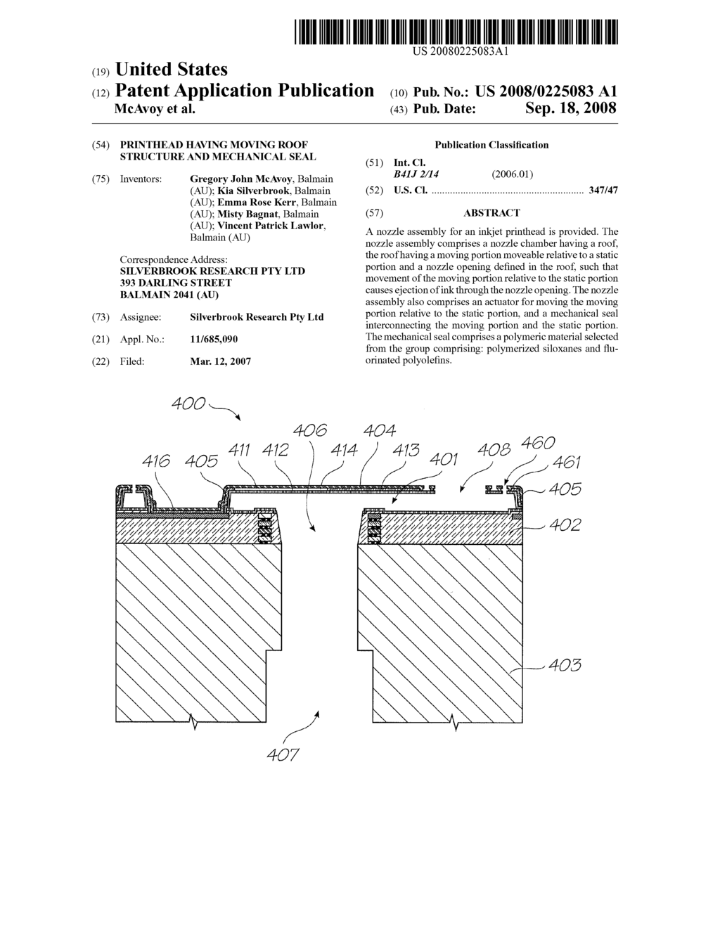 PRINTHEAD HAVING MOVING ROOF STRUCTURE AND MECHANICAL SEAL - diagram, schematic, and image 01