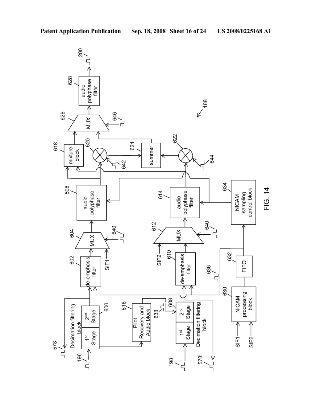 METHOD AND APPARATUS FOR PROCESSING A TELEVISION SIGNAL WITH A COARSELY POSITIONED IF FREQUENCY - diagram, schematic, and image 17