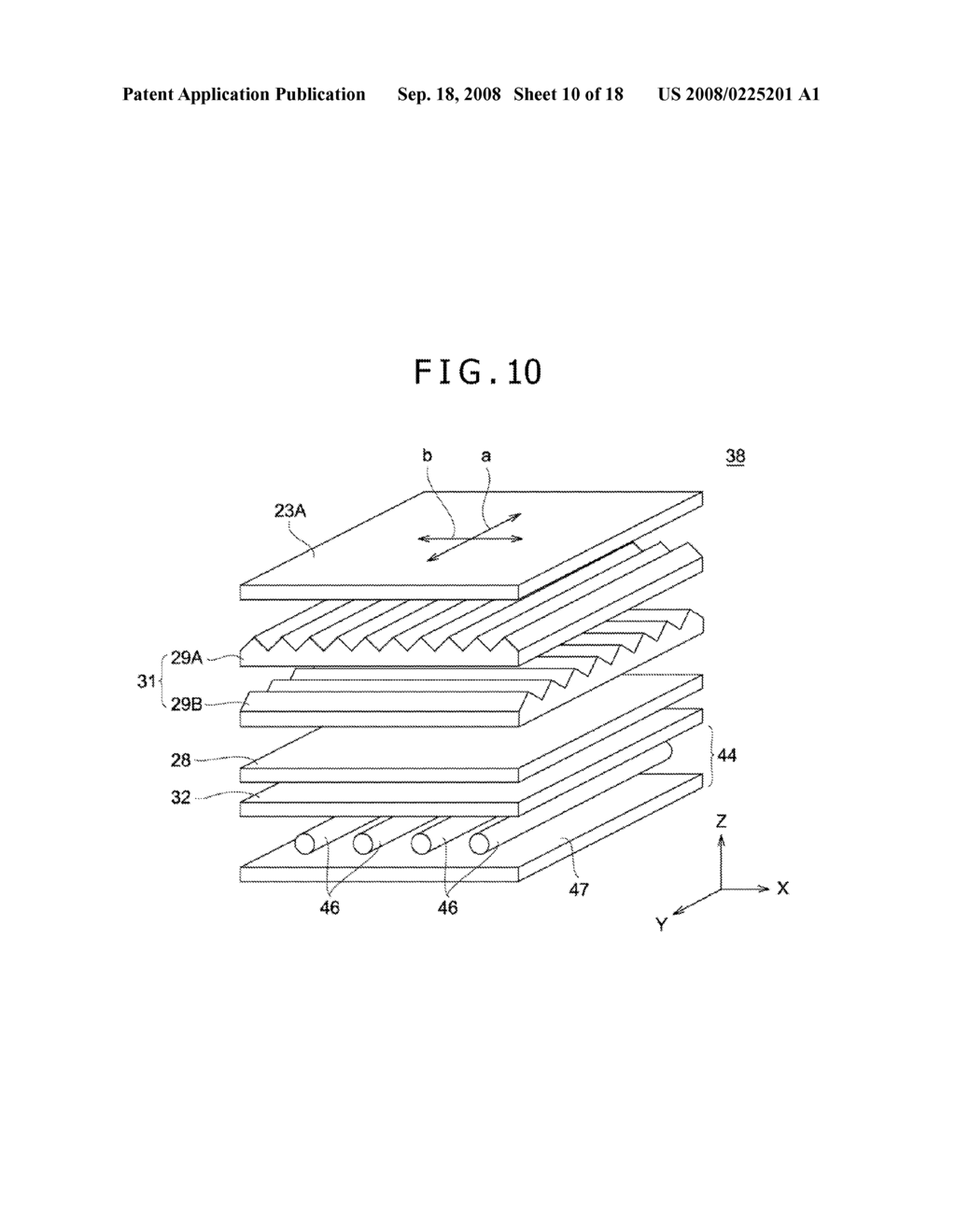 SURFACE EMITTING DEVICE, LIQUID CRYSTAL DISPLAY, AND OPTICAL SHEET COMBINATION - diagram, schematic, and image 11