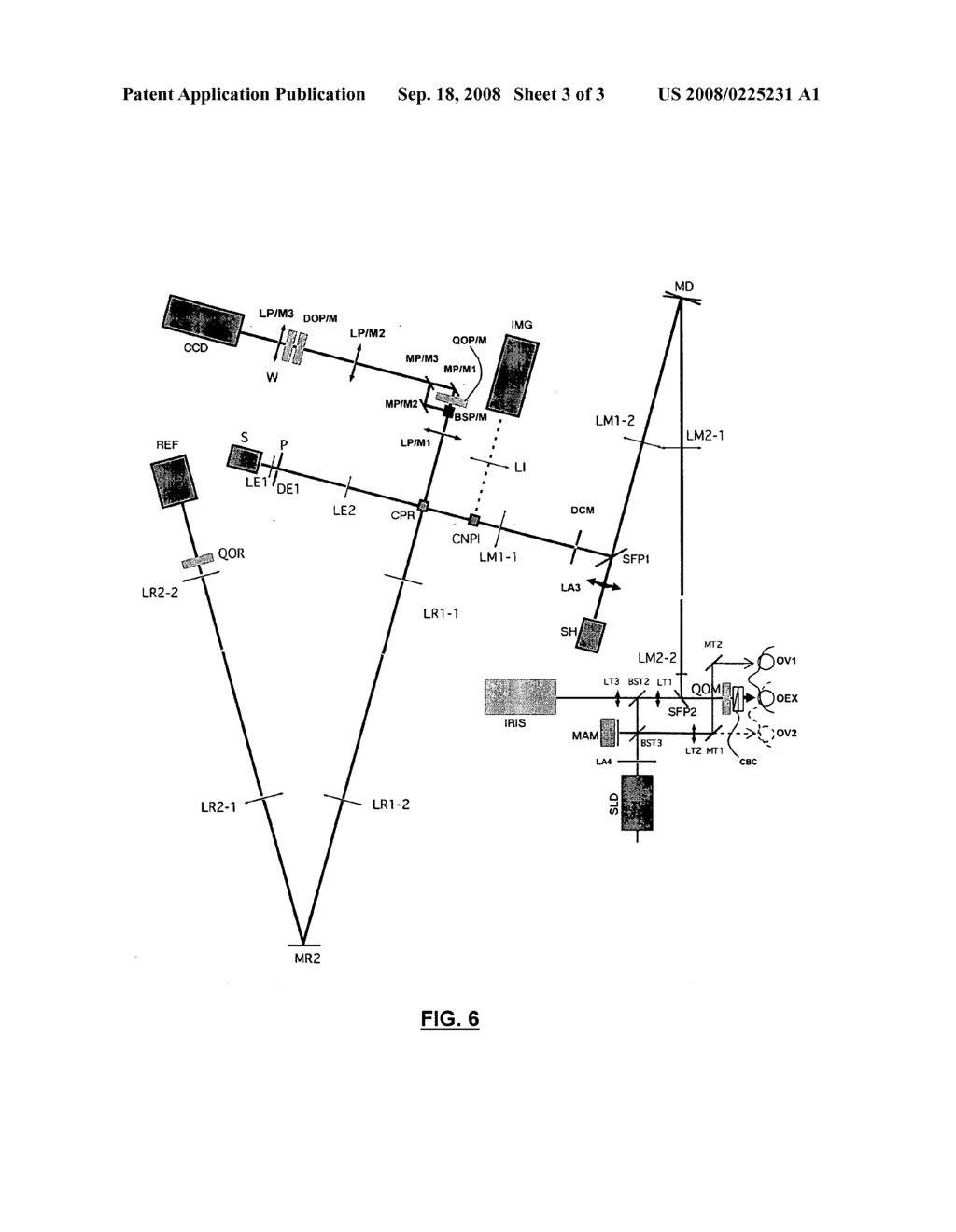 Device and Method for Measuring the Contrast of the Fringes in a Michelson Interferometer and System for Examination of the Eye Comprising Such a Device - diagram, schematic, and image 04