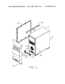 Computer case with locking side panel and bezel diagram and image