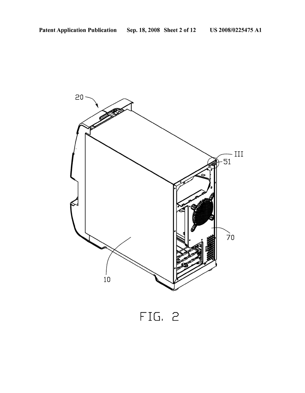 Computer case with locking side panel and bezel - diagram, schematic, and image 03