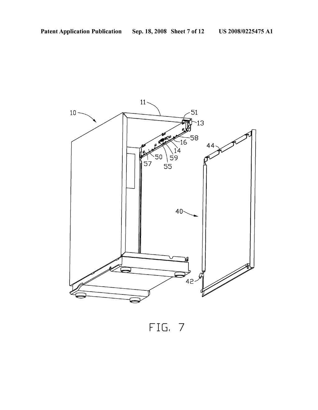 Computer case with locking side panel and bezel - diagram, schematic, and image 08