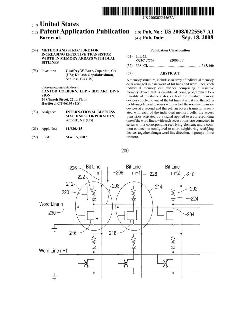 METHOD AND STRUCTURE FOR INCREASING EFFECTIVE TRANSISTOR WIDTH IN MEMORY ARRAYS WITH DUAL BITLINES - diagram, schematic, and image 01