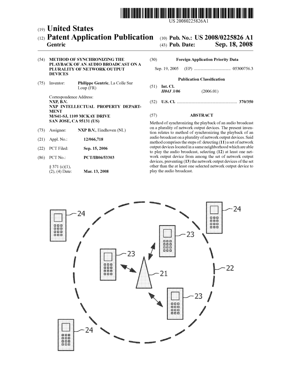 Method of Synchronizing the Playback of an Audio Broadcast on a Plurality of Network Output Devices - diagram, schematic, and image 01