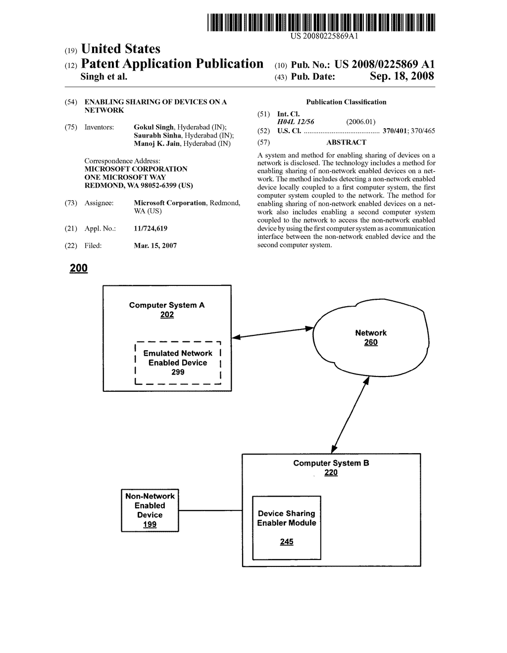 Enabling sharing of devices on a network - diagram, schematic, and image 01