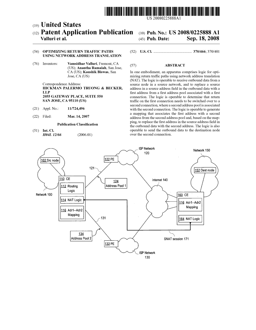 Optimizing return traffic paths using network address translation - diagram, schematic, and image 01