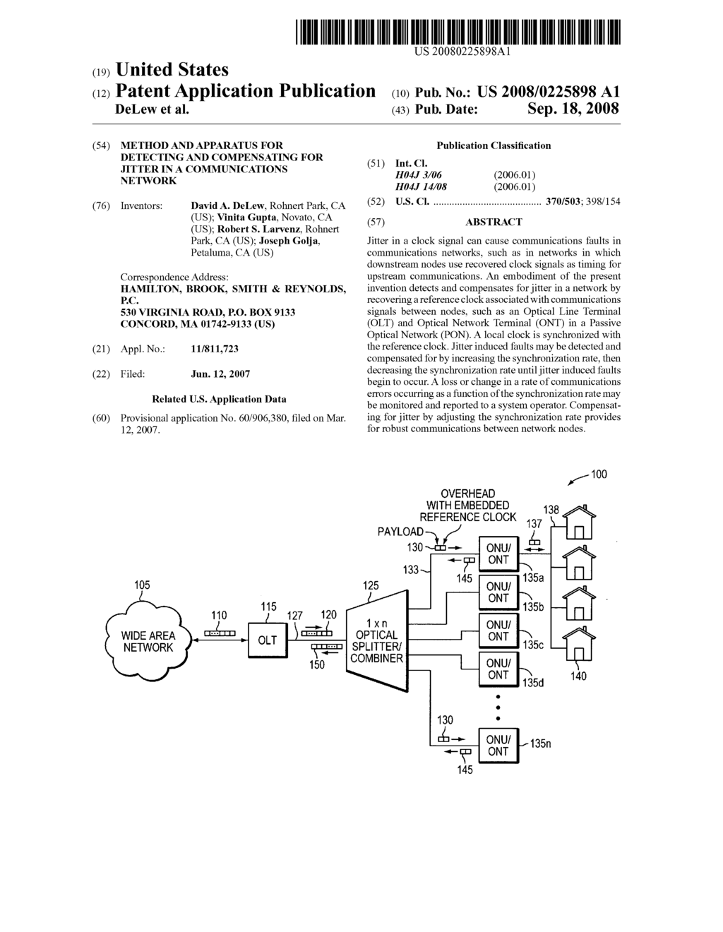 Method and apparatus for detecting and compensating for jitter in a communications network - diagram, schematic, and image 01