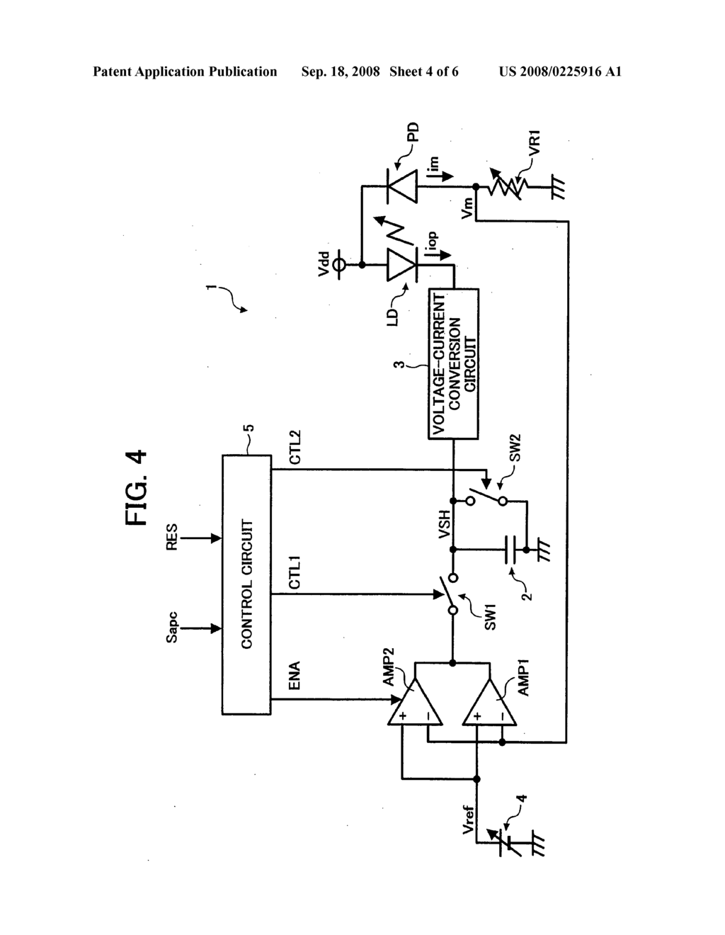 Excessive current input suppressing semiconductor laser light emitting circuit - diagram, schematic, and image 05