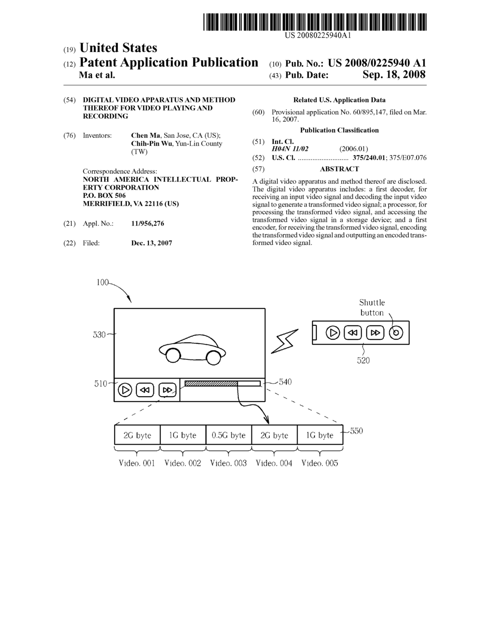 DIGITAL VIDEO APPARATUS AND METHOD THEREOF FOR VIDEO PLAYING AND RECORDING - diagram, schematic, and image 01