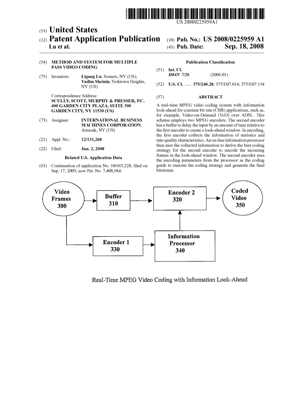 METHOD AND SYSTEM FOR MULTIPLE PASS VIDEO CODING - diagram, schematic, and image 01