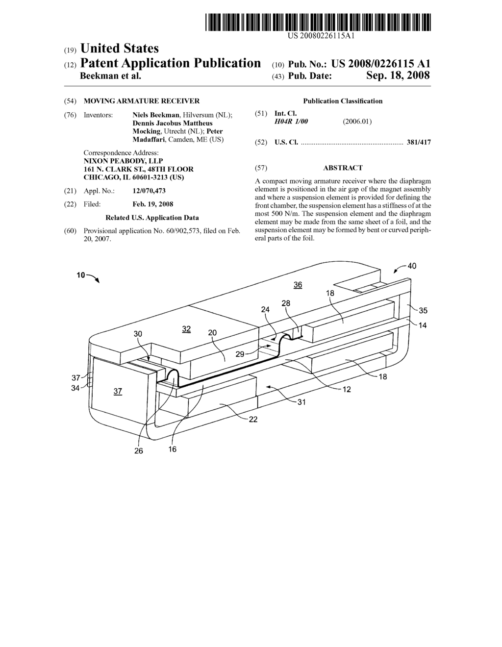 Moving armature receiver - diagram, schematic, and image 01