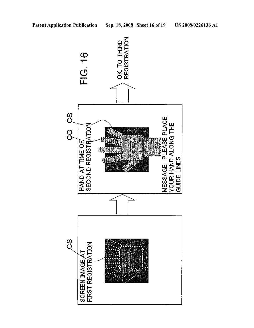 LIVING BODY GUIDANCE CONTROL METHOD FOR A BIOMETRICS AUTHENTICATION DEVICE, AND BIOMETRICS AUTHENTICATION DEVICE - diagram, schematic, and image 17