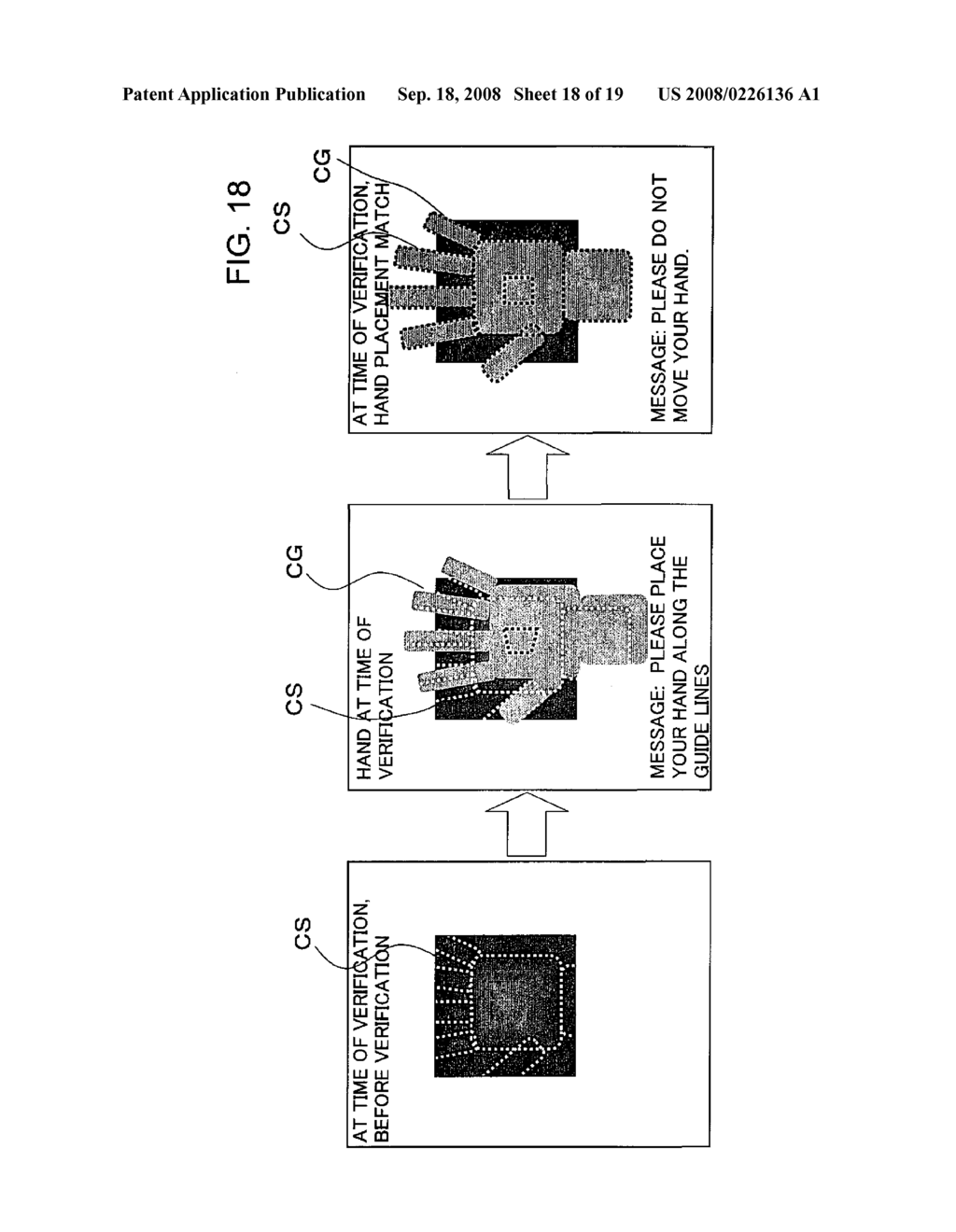 LIVING BODY GUIDANCE CONTROL METHOD FOR A BIOMETRICS AUTHENTICATION DEVICE, AND BIOMETRICS AUTHENTICATION DEVICE - diagram, schematic, and image 19