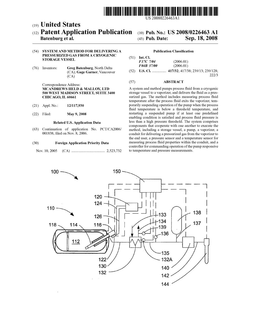 System And Method For Delivering A Pressurized Gas From A Cryogenic Storage Vessel - diagram, schematic, and image 01