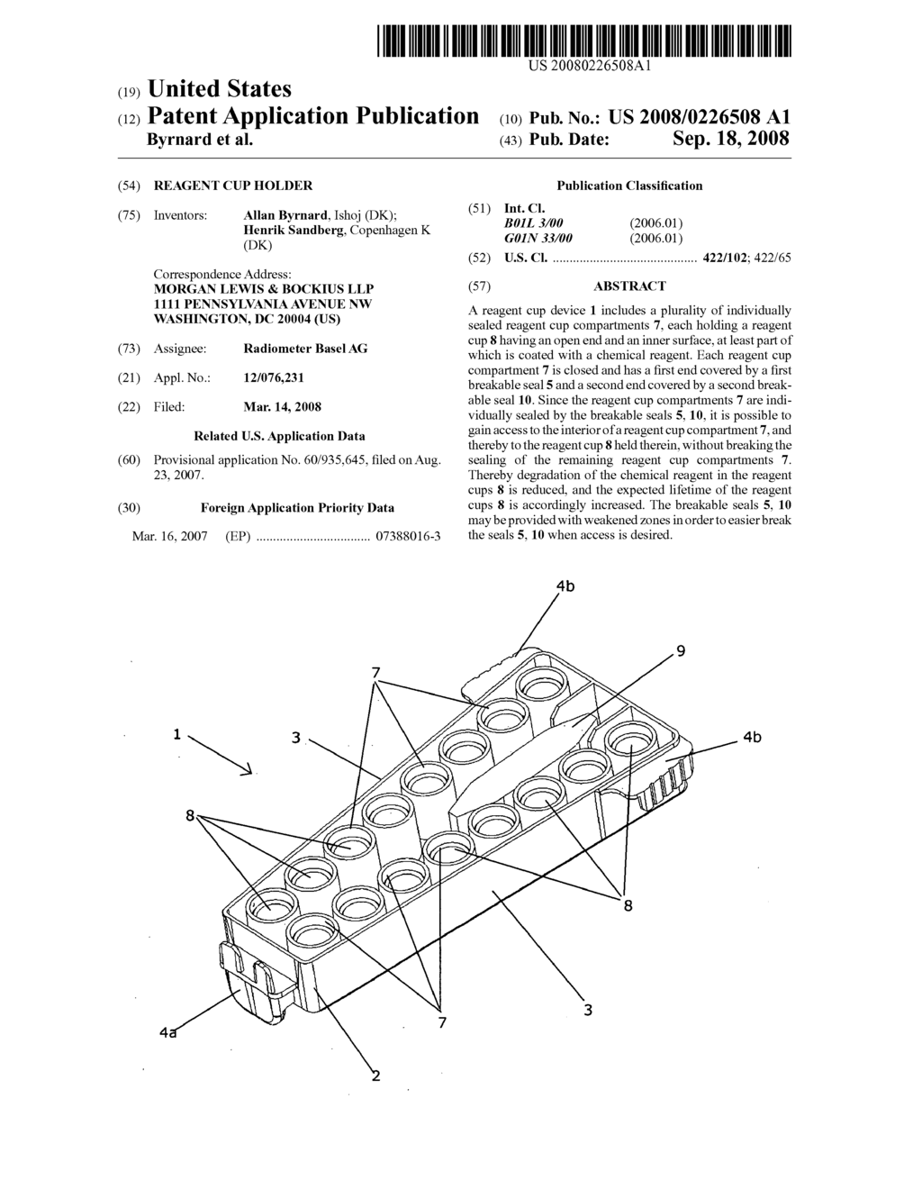 Reagent cup holder - diagram, schematic, and image 01