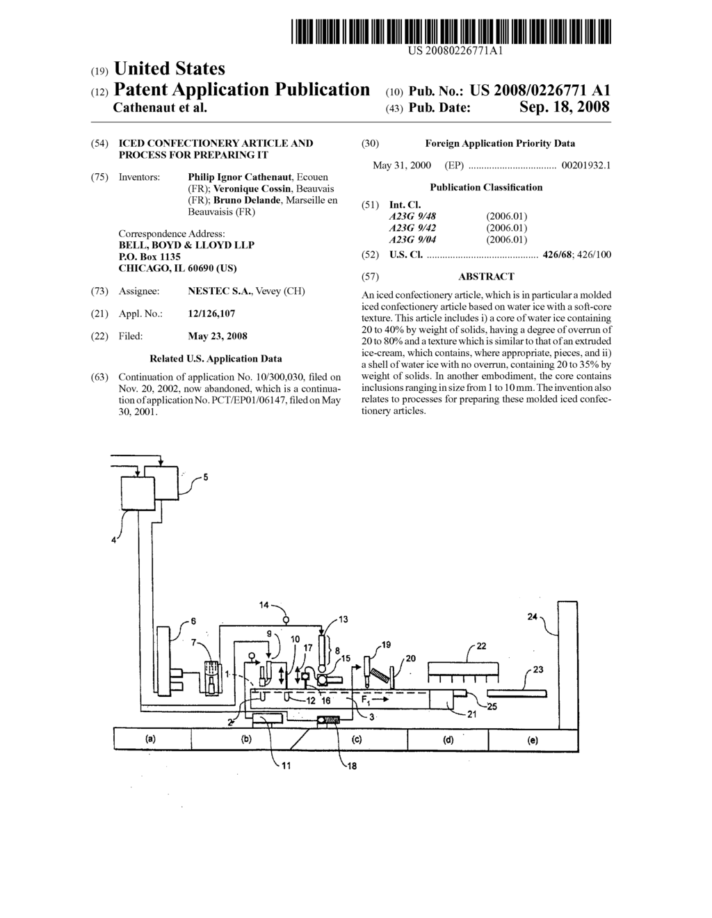 ICED CONFECTIONERY ARTICLE AND PROCESS FOR PREPARING IT - diagram, schematic, and image 01