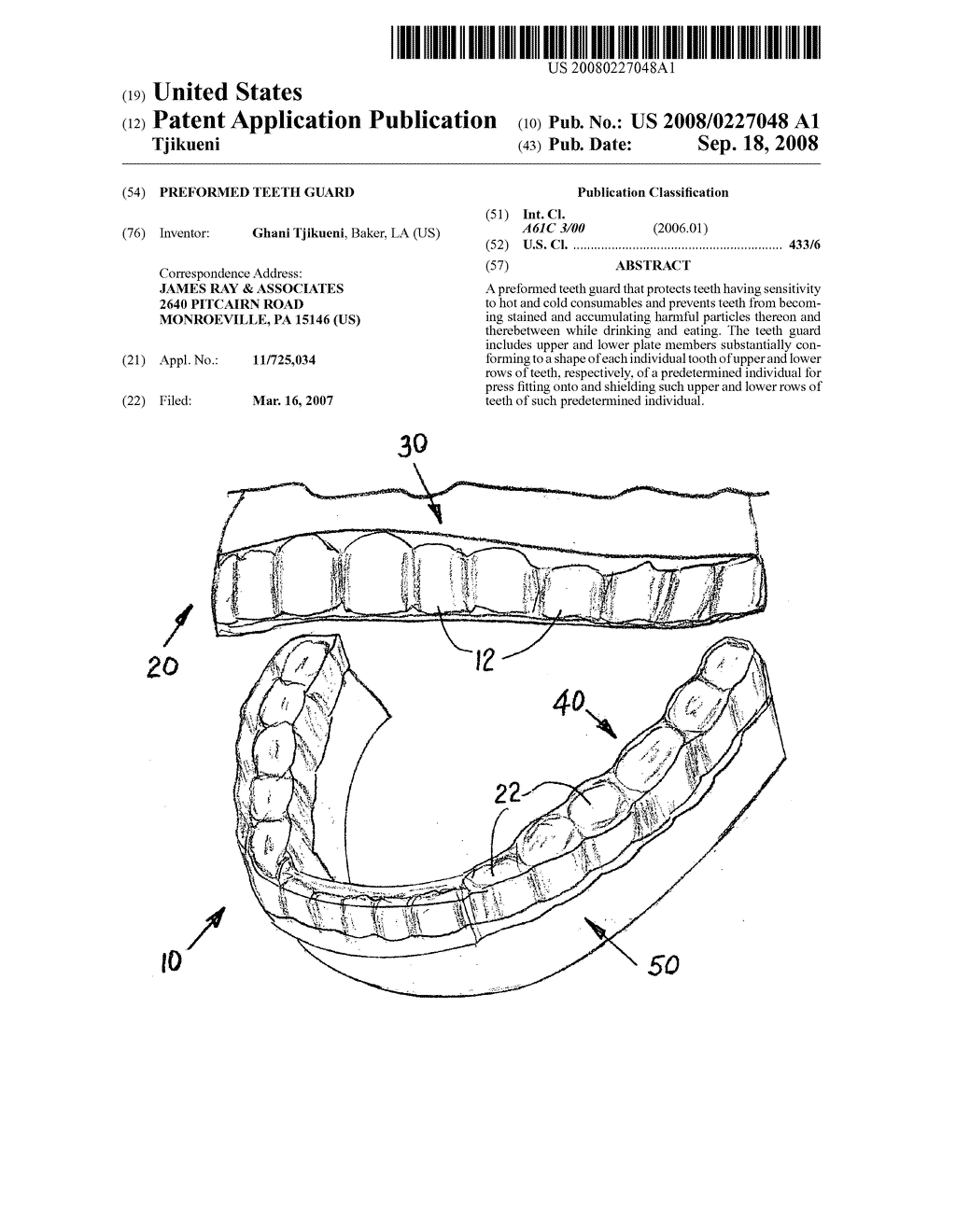 Preformed teeth guard - diagram, schematic, and image 01