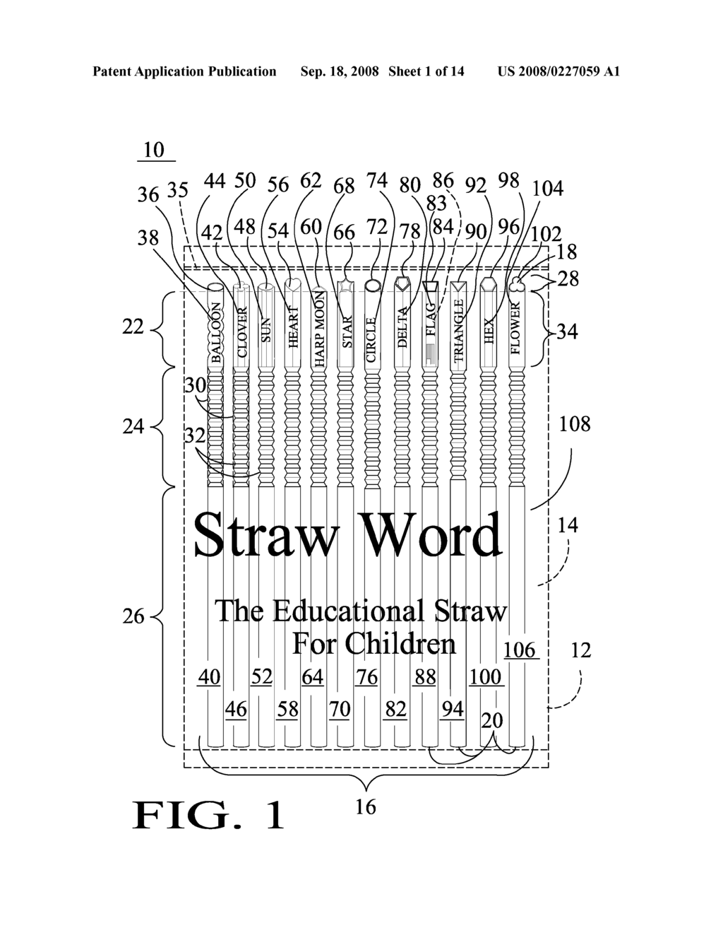 Educational Aid for Vocabulary and Recognition of Form Spatial Structure and Word Enigma Straws - diagram, schematic, and image 02