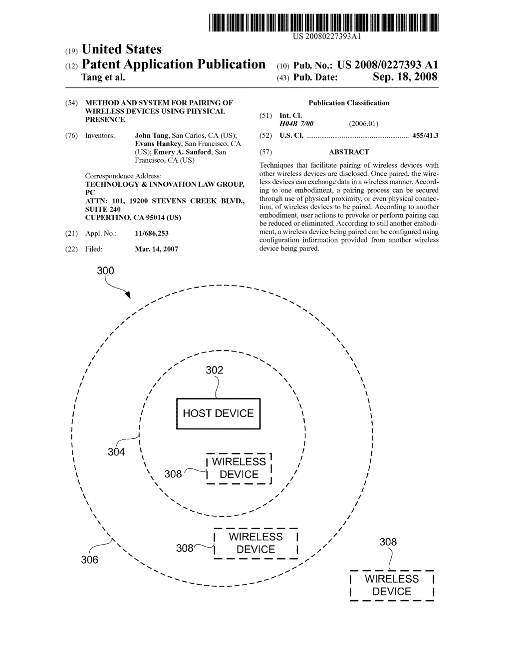 Method and system for pairing of wireless devices using physical presence - diagram, schematic, and image 01