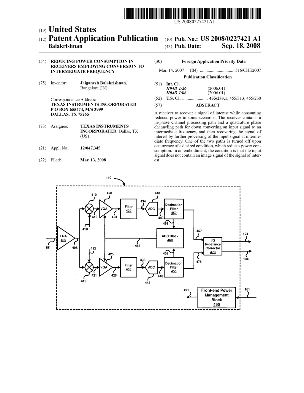 Reducing Power Consumption In Receivers Employing Conversion To Intermediate Frequency - diagram, schematic, and image 01