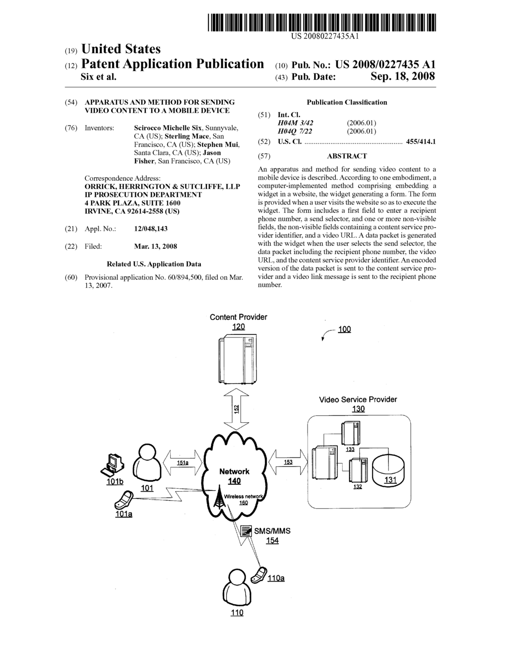 Apparatus and Method for Sending video Content to A Mobile Device - diagram, schematic, and image 01