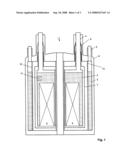 Current lead with high temperature superconductor for superconducting magnets in a cryostat diagram and image