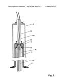 Current lead with high temperature superconductor for superconducting magnets in a cryostat diagram and image