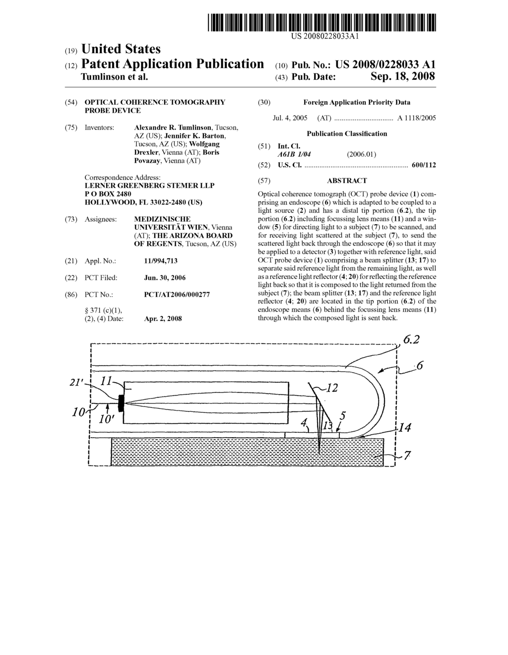 Optical Coherence Tomography Probe Device - diagram, schematic, and image 01