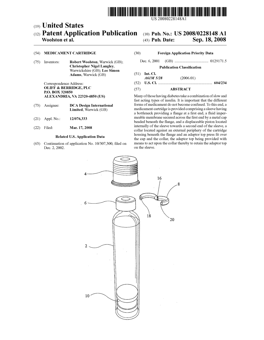 Medicament cartridge - diagram, schematic, and image 01