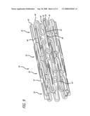 Intravascular stent with integrated link and ring strut diagram and image