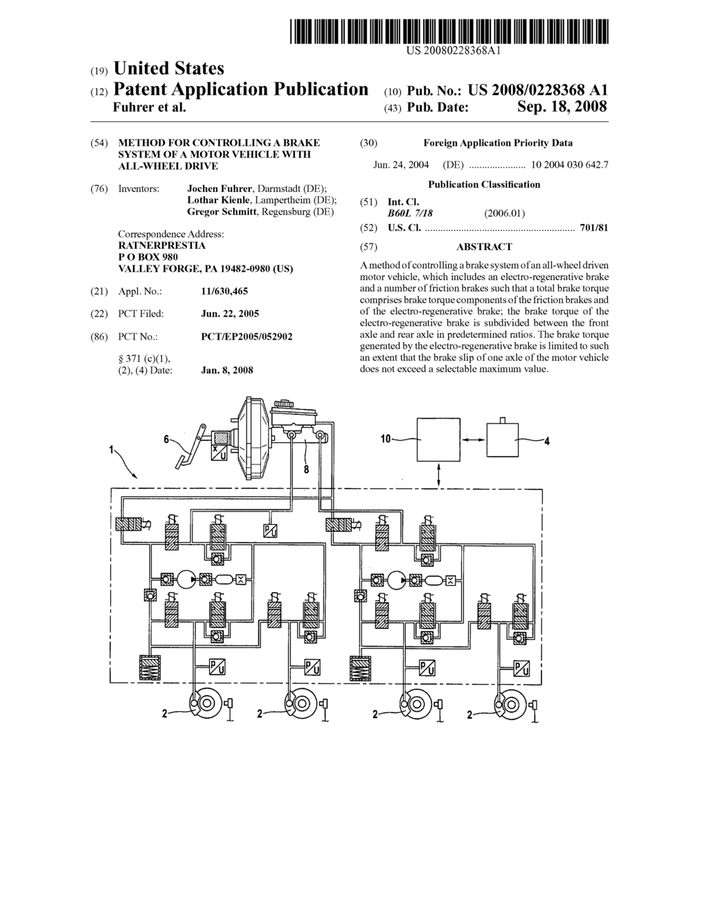 Method for Controlling a Brake System of a Motor Vehicle with All-Wheel Drive - diagram, schematic, and image 01