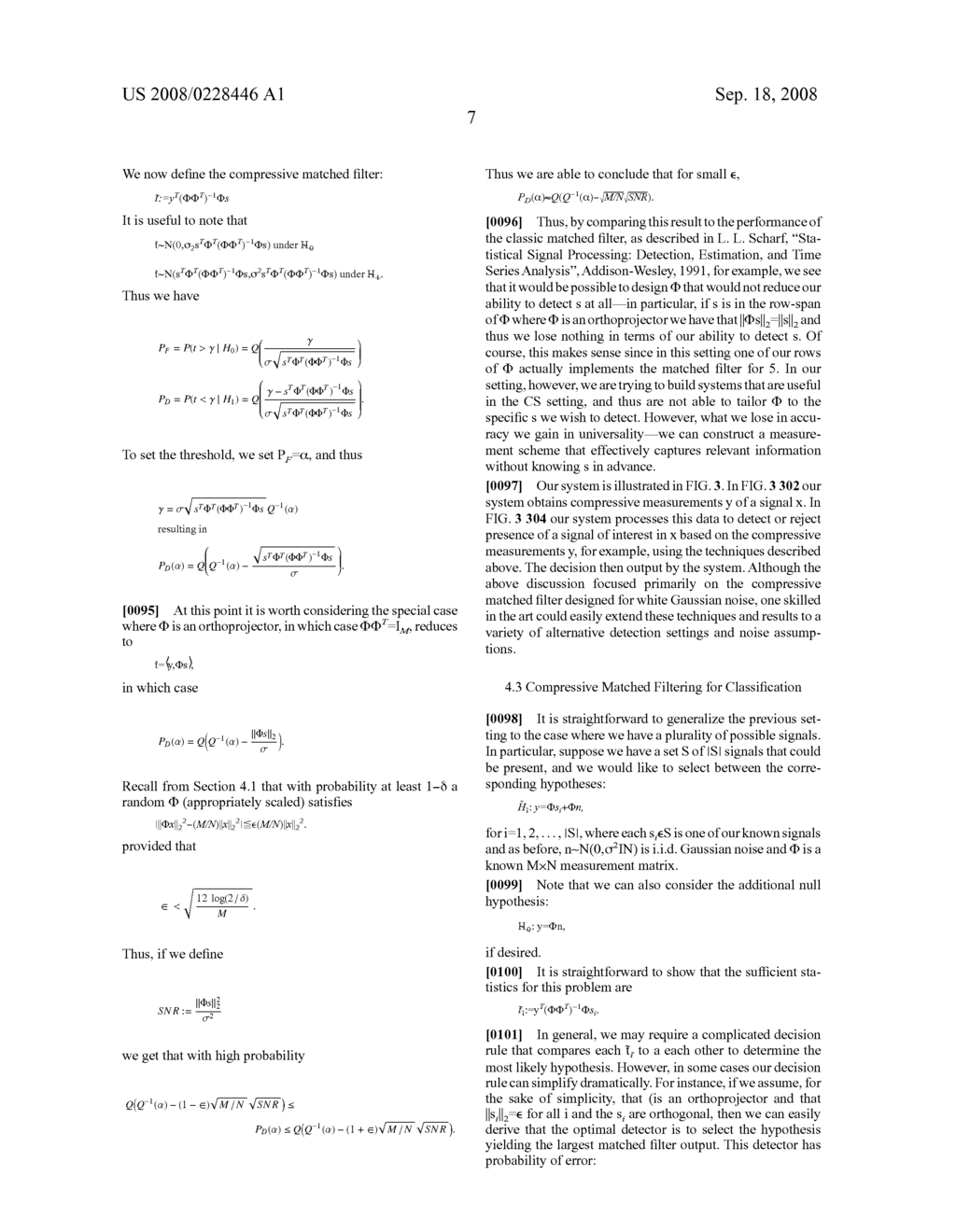 Method and Apparatus for Signal Detection, Classification and Estimation from Compressive Measurements - diagram, schematic, and image 18