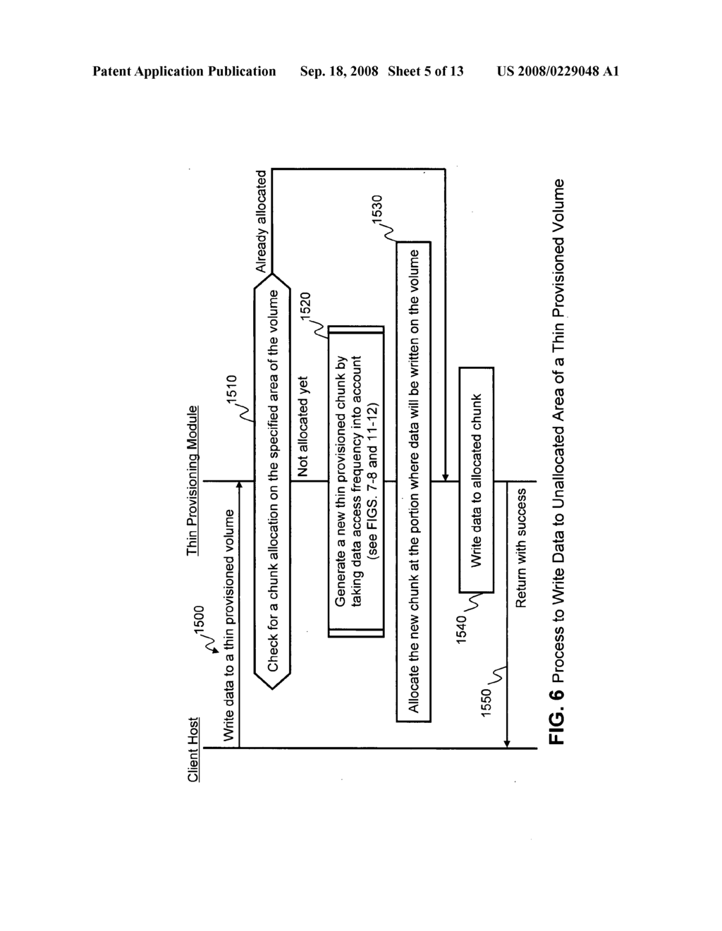 Method and apparatus for chunk allocation in a thin provisioning storage system - diagram, schematic, and image 06