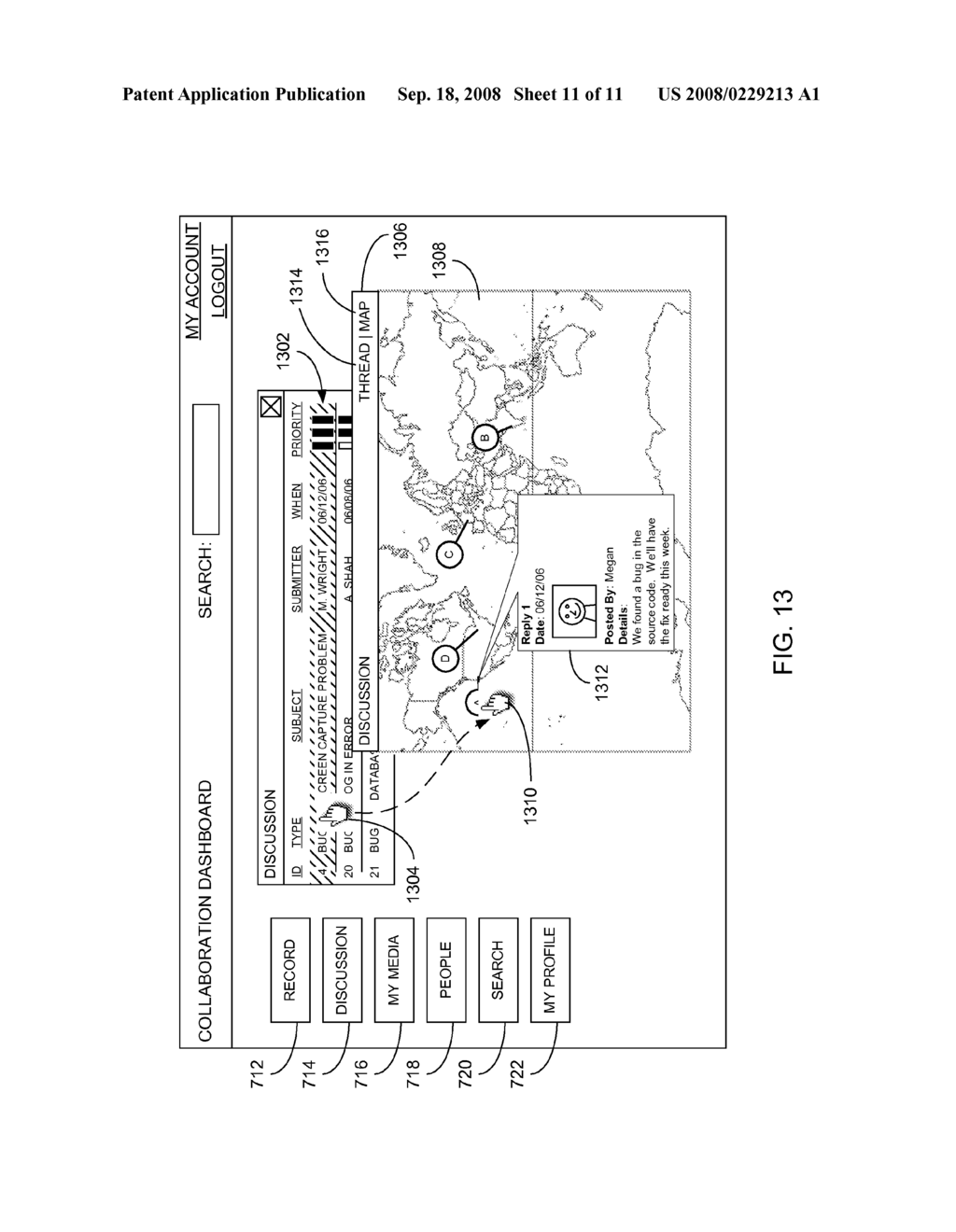 ESTABLISHMENT OF MESSAGE CONTEXT IN A COLLABORATION SYSTEM - diagram, schematic, and image 12