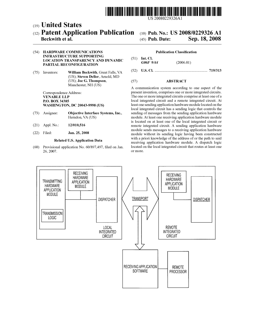 Hardware communications infrastructure supporting location transparency and dynamic partial reconfiguration - diagram, schematic, and image 01